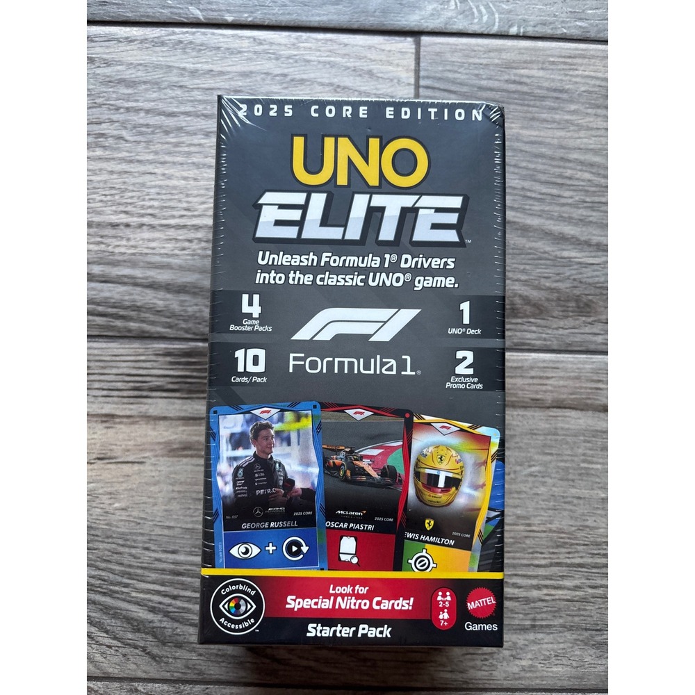 Mattel Unisex Uno Elite F1 Formula 1 2025 Core Edition Starter Pack Black Racing